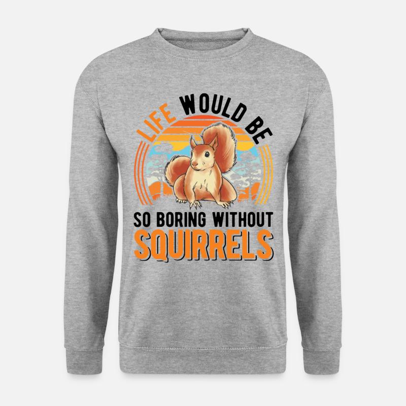 Eichhörnchen Geschenk Squirrel Grauhörnchen - Unisex Pullover - Weißgrau meliert