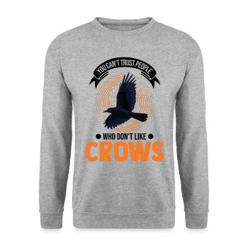 Crow Raven Raven Crow Crow Crow Keeping Crow Breeder - Unisex Sweatshirt - salt & pepper - Front - Alina (178cm) & Michal (187cm)