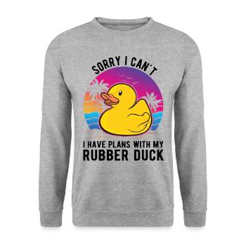 Canard en caoutchouc Cadeau Canard Grinçant Canard Bain Canard - Sweat-shirt Unisexe - gris chiné - Devant - Alina (178cm) & Michal (187cm)