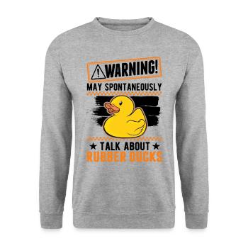 May spontaneously talk about Rubber Ducks - Unisex Sweatshirt - salt & pepper - Front - Alina (178cm) & Michal (187cm)