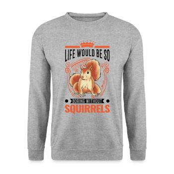 Squirrel Gift Squirrel Grey Squirrel - Unisex Sweatshirt - salt & pepper - Front - Alina (178cm) & Michal (187cm)