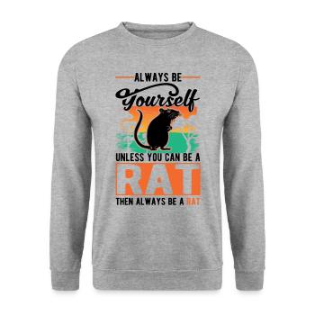 Rat Gift Domestic Rat Rat Owner - Unisex Sweatshirt - salt & pepper - Front - Alina (178cm) & Michal (187cm)
