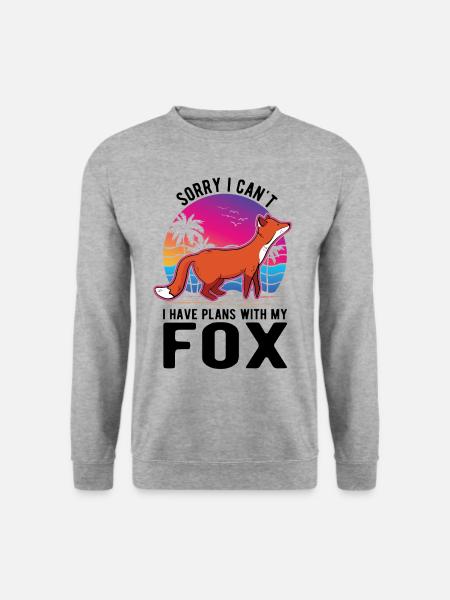 Jeg kan ikke jeg har planer med Fox Fuchs - Genser unisex - gråhvit melert