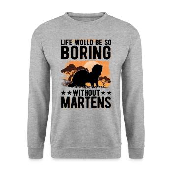 La vie serait si ennuyeuse sans Martens Marder - Sweat-shirt Unisexe - gris chiné - Devant - Alina (178cm) & Michal (187cm)