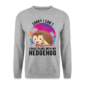 Igel Liehbaber Stacheligel - Unisex Pullover - Weißgrau meliert - Vorne - Alina (178cm) & Michal (187cm)