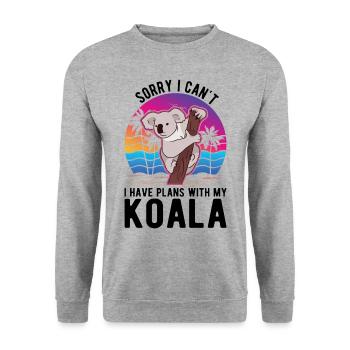 Koala Koala Bear Amoureux - Sweat-shirt Unisexe - gris chiné - Devant - Alina (178cm) & Michal (187cm)