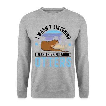 Otter Gift Otter Sea Otter - Unisex Sweatshirt - salt & pepper - Front - Alina (178cm) & Michal (187cm)