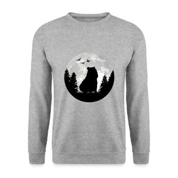 Capybara Lune Capybara - Sweat-shirt Unisexe - gris chiné - Devant - Alina (178cm) & Michal (187cm)