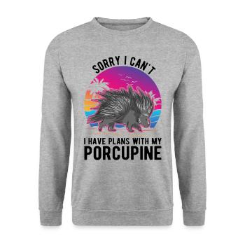 Porc-épic Cadeau Porc-épic - Sweat-shirt Unisexe - gris chiné - Devant - Alina (178cm) & Michal (187cm)