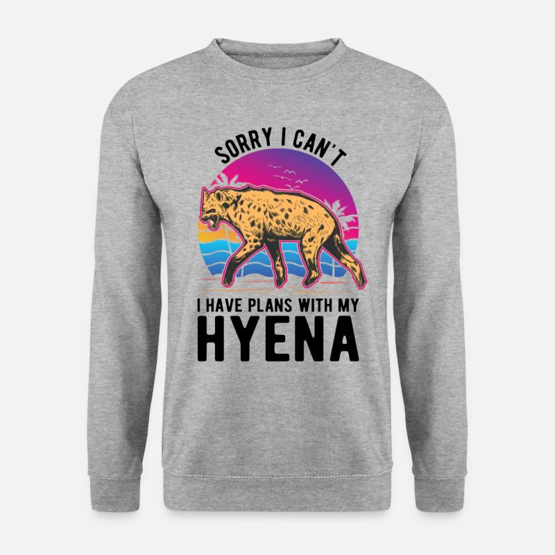 Hyäne Geschenk Erdwolf Hyena - Unisex Pullover - Weißgrau meliert