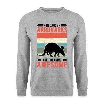 Parce que les Aardvarks sont des aardvarks impressionnants - Sweat-shirt Unisexe - gris chiné - Devant - Alina (178cm) & Michal (187cm)