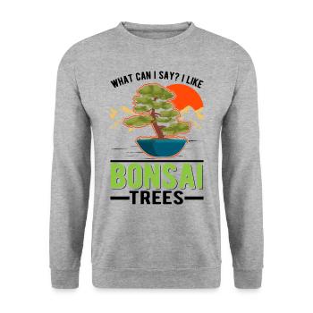 Que puis-je dire que j’aime bonsaï arbres bonsaï arbre - Sweat-shirt Unisexe - gris chiné - Devant - Alina (178cm) & Michal (187cm)