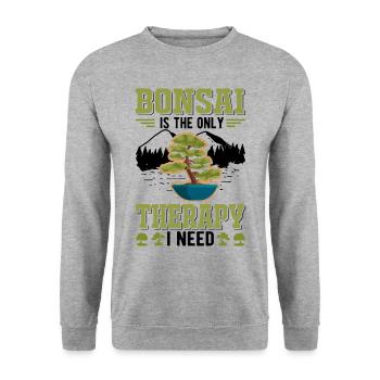 Le bonsaï est la seule thérapie dont j’ai besoin - Sweat-shirt Unisexe - gris chiné - Devant - Alina (178cm) & Michal (187cm)