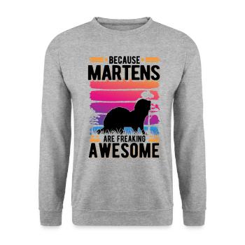 Parce que les Martens sont des Marder géniaux - Sweat-shirt Unisexe - gris chiné - Devant - Alina (178cm) & Michal (187cm)