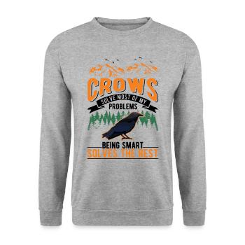 Crow Raven Raven Crow Keeping Crow Breeder - Unisex Sweatshirt - salt & pepper - Front - Alina (178cm) & Michal (187cm)