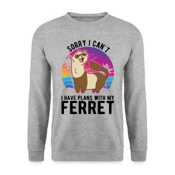 Ferret Lover Ferret Cadeau - Sweat-shirt Unisexe - gris chiné - Devant - Alina (178cm) & Michal (187cm)