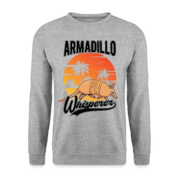 Armadillo Whisperer Gürteltier Flüsterer - Unisex Sweatshirt - salt & pepper - Front - Alina (178cm) & Michal (187cm)
