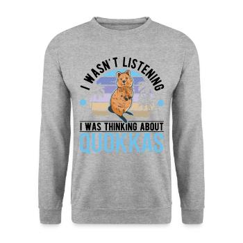 Kangourou à queue courte quokka - Sweat-shirt Unisexe - gris chiné - Devant - Alina (178cm) & Michal (187cm)