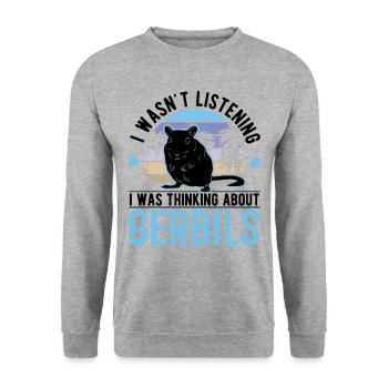 Gerbil Racing Rat Gerbil - Unisex Sweatshirt - salt & pepper - Front - Alina (178cm) & Michal (187cm)