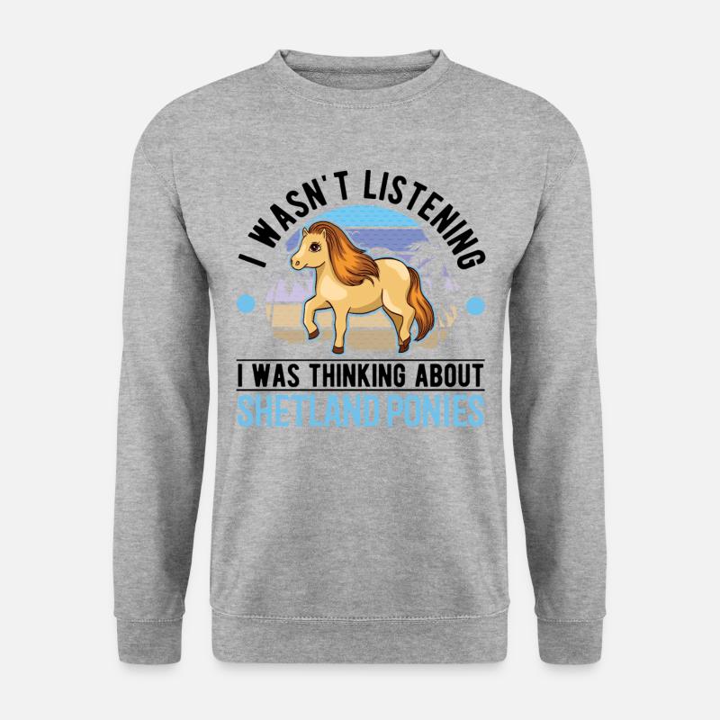 Shetlandpony Shetland-Pony Shetty - Unisex Pullover - Weißgrau meliert