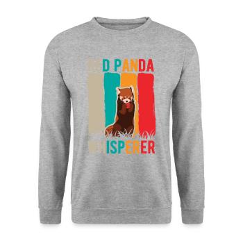 Roter Panda Flüsterer Red Panda Whisperer - Unisex Pullover - Weißgrau meliert - Vorne - Alina (178cm) & Michal (187cm)
