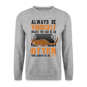 Loutre Cadeau Loutre Loutre Loutre Loutre de mer - Sweat-shirt Unisexe - gris chiné - Devant - Alina (178cm) & Michal (187cm)