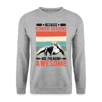 Parce que les dragons de Komodo sont géniaux - Sweat-shirt Unisexe - gris chiné - Devant - Alina (178cm) & Michal (187cm)