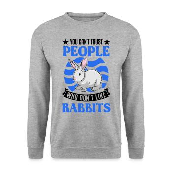 Rabbit Rabbit Rabbit - Unisex Sweatshirt - salt & pepper - Front - Alina (178cm) & Michal (187cm)