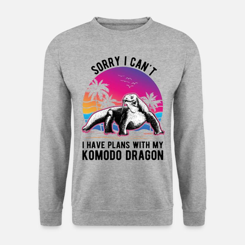 Komodowaran Waran Komododrache - Unisex Pullover - Weißgrau meliert