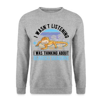 Bearded dragon saying Bearded Dragon - Unisex Sweatshirt - salt & pepper - Front - Alina (178cm) & Michal (187cm)