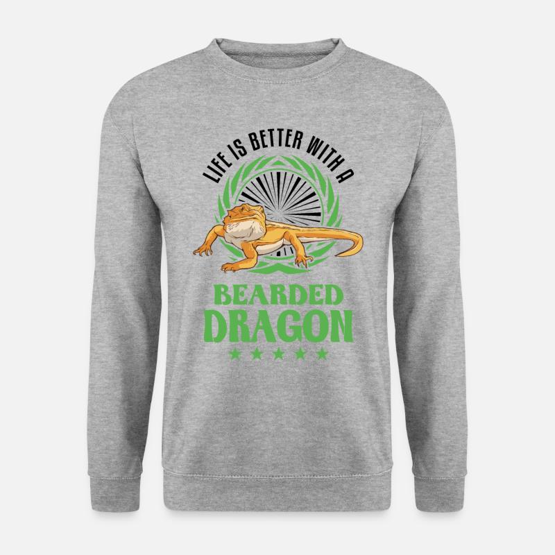 Life is better with a Bearded Dragon Bartagame - Unisex Sweatshirt - salt & pepper