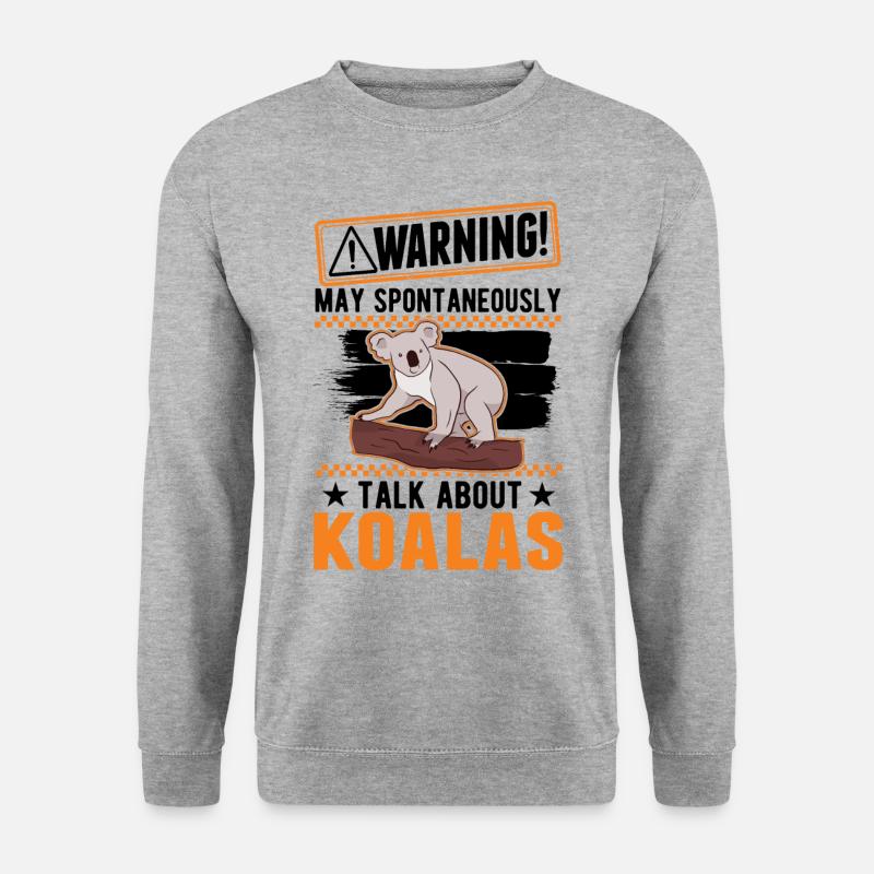 Warnung Koala Liebhaber Koalabär - Unisex Pullover - Weißgrau meliert