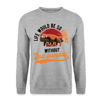 Cadeau Red Panda - Sweat-shirt Unisexe - gris chiné - Devant - Alina (178cm) & Michal (187cm)