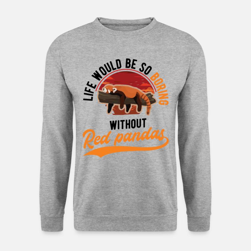 Roter Panda Geschenk - Unisex Pullover - Weißgrau meliert