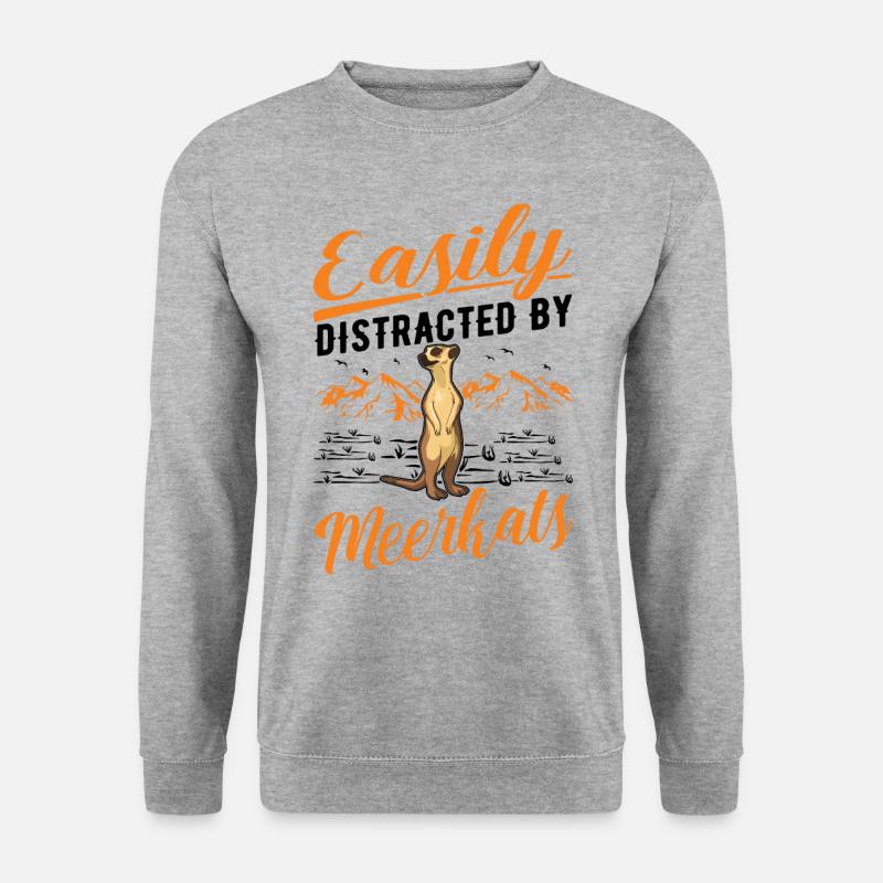 Erdmännchen Geschenk Meerkat - Unisex Pullover - Weißgrau meliert