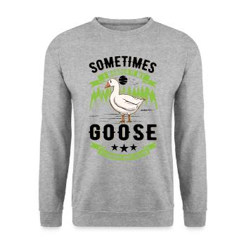 Geese Gift Goose Farmer Goose Goose - Unisex Sweatshirt - salt & pepper - Front - Alina (178cm) & Michal (187cm)