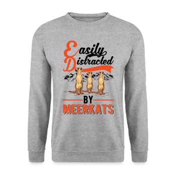 Meerkat Gift Meerkat - Unisex Sweatshirt - salt & pepper - Front - Alina (178cm) & Michal (187cm)