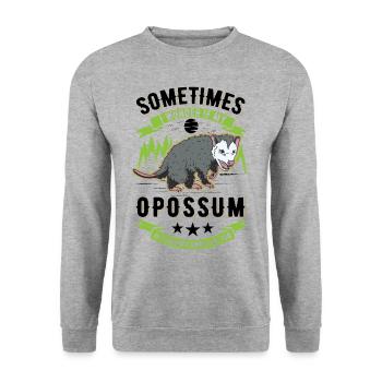 Opossum Possum Beutelratte - Unisex Pullover - Weißgrau meliert - Vorne - Alina (178cm) & Michal (187cm)