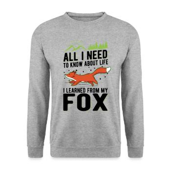 Fox Gift Red Fox - Unisex Sweatshirt - salt & pepper - Front - Alina (178cm) & Michal (187cm)
