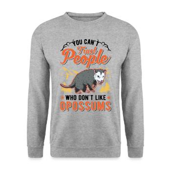 Opossum Gift Possum Possum - Unisex Sweatshirt - salt & pepper - Front - Alina (178cm) & Michal (187cm)