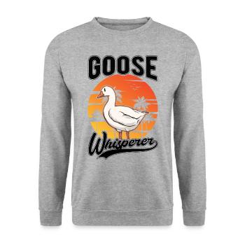 Geese Whisperer Gift Goose Breeder Goose - Unisex Sweatshirt - salt & pepper - Front - Alina (178cm) & Michal (187cm)