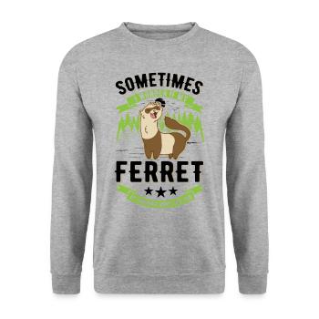 Amoureux du furet Cadeau furet - Sweat-shirt Unisexe - gris chiné - Devant - Alina (178cm) & Michal (187cm)