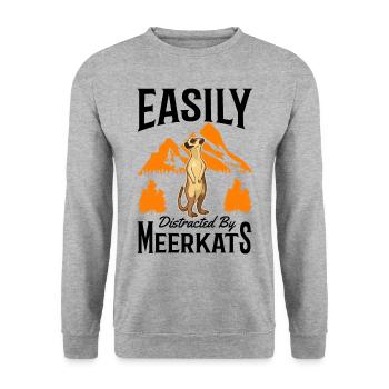 Meerkat Gift Meerkat - Unisex Sweatshirt - salt & pepper - Front - Alina (178cm) & Michal (187cm)