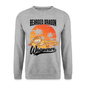 Bearded Dragon Whisperer Bearded Dragon Pogona - Sweat-shirt Unisexe - gris chiné - Devant - Alina (178cm) & Michal (187cm)