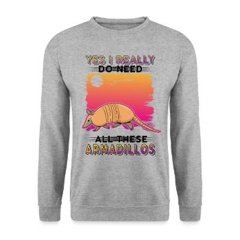 Armadillo Gift Armadillo - Unisex Sweatshirt - salt & pepper - Front - Alina (178cm) & Michal (187cm)