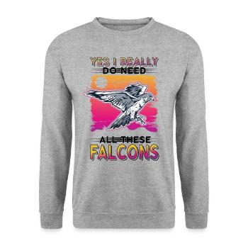 Falcon Gift Falcon Breeding Falcon Breeder Falconer - Unisex Sweatshirt - salt & pepper - Front - Alina (178cm) & Michal (187cm)