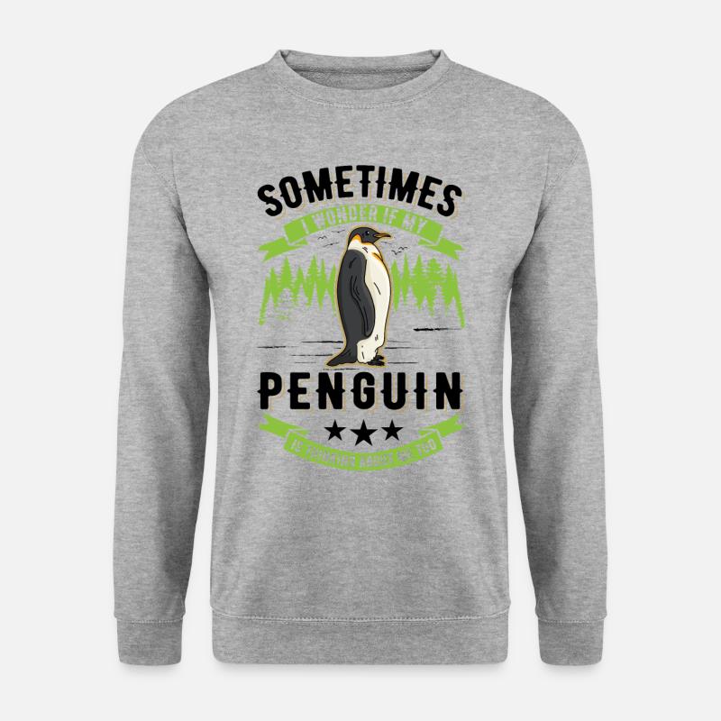 Pinguin Penguin Kaiserpinguin - Unisex Pullover - Weißgrau meliert