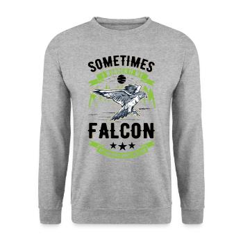 Falcon Gift Falcon Breeding Falcon Breeder Falconer - Unisex Sweatshirt - salt & pepper - Front - Alina (178cm) & Michal (187cm)