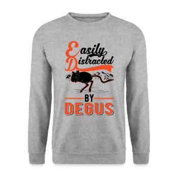 Easily distracted by Degus - Unisex Pullover - Weißgrau meliert - Vorne - Alina (178cm) & Michal (187cm)