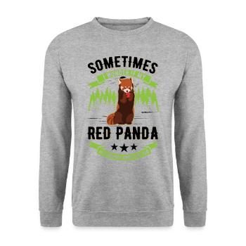 Red Panda Cadeau Chat Ours Panda Rouge - Sweat-shirt Unisexe - gris chiné - Devant - Alina (178cm) & Michal (187cm)